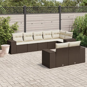 Set Divani da Giardino 8 pz con Cuscini Marrone in Polyrattan 3255160