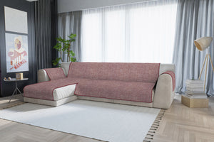 Copridivano in Poliestere con Penisola Sinistra Seduta 290 cm Bordeaux