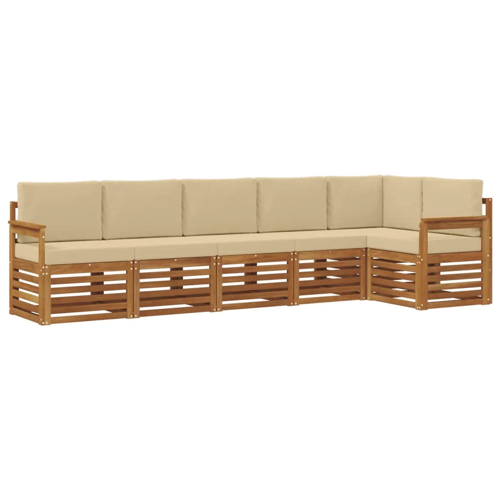 Set divano sezionale con cuscino 6 pcs Naturale e Beige 3374878