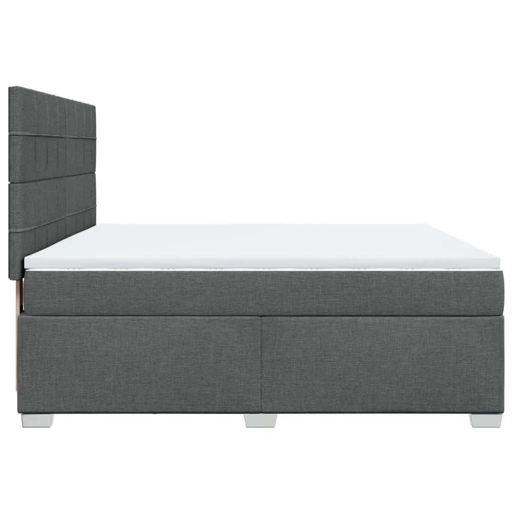vidaXL Giroletto a Molle con Materasso Grigio Scuro 180x200 cm Tessuto