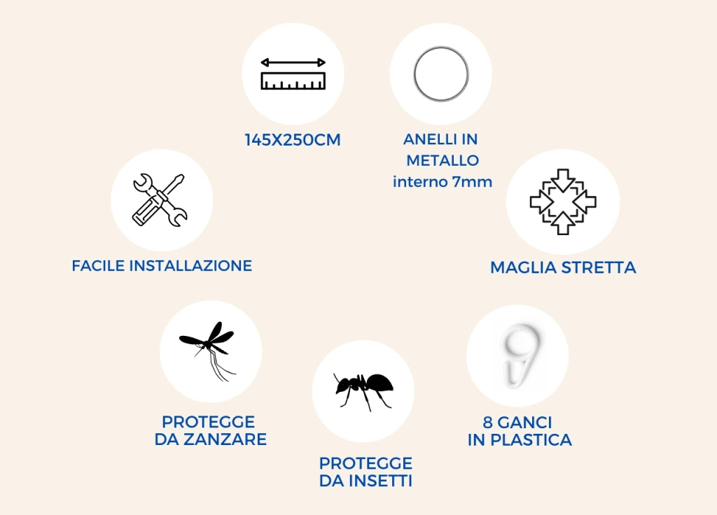 Tenda Zanzariera Per Porta E Finestre Anti Insetti Zanzare Tinta Unita Protezione Mosche Cimici - Zanzariera - Arancio