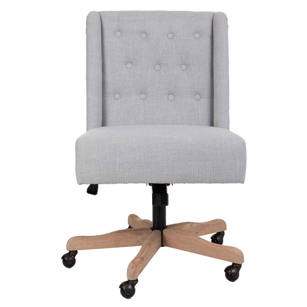 Sedia imbottita con ruote grigie 54x43x104h