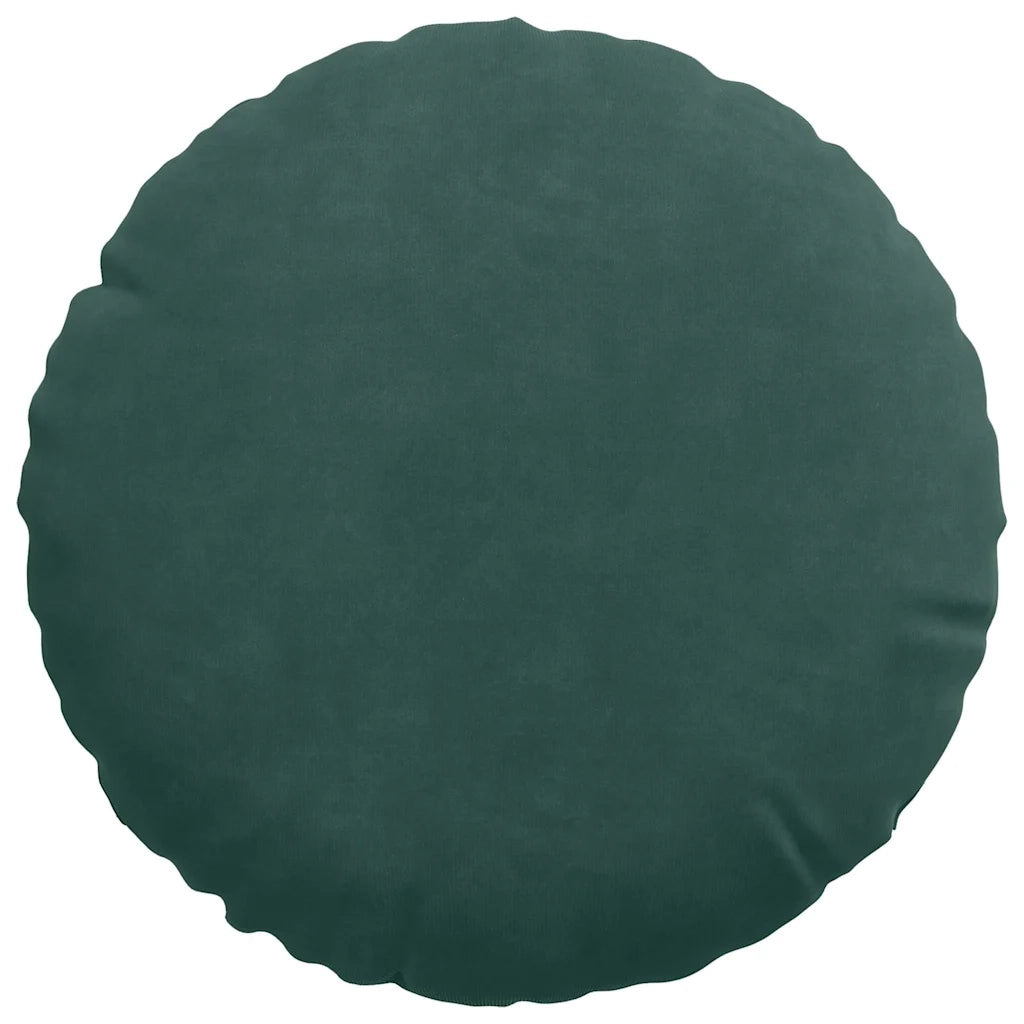 Cuscini per Seduta 2 pcs Verde Scuro Ø30 x 13 cm Velluto 42014102