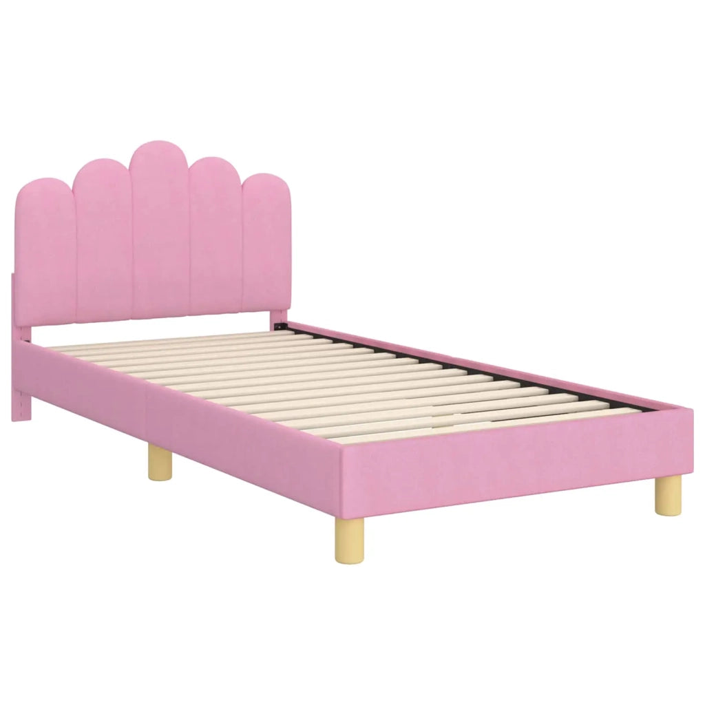 Struttura letto bambini con testata-Giroletto per bambini Rosa 90 x 190 cm Tessuto 208075