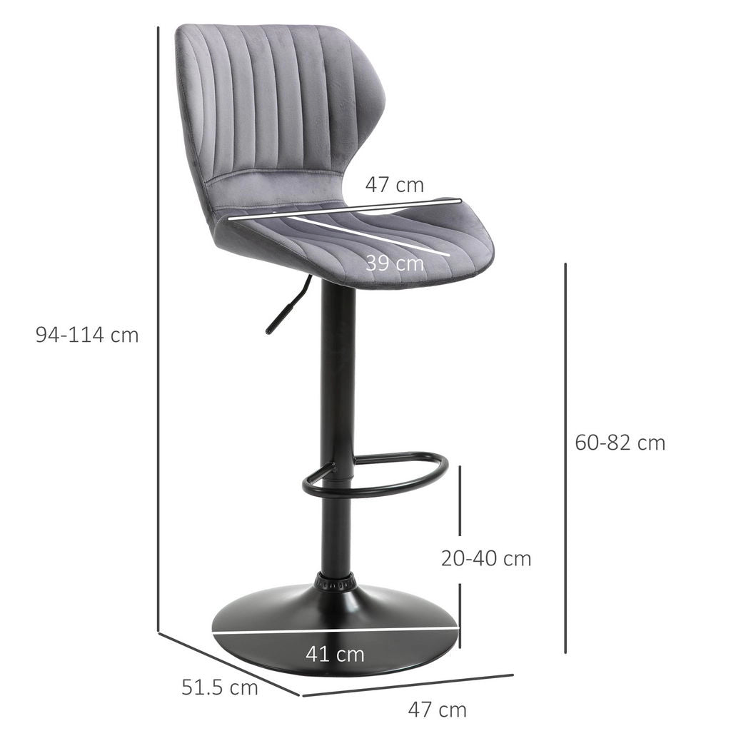 SET 2 SGABELL CON SCHIENALE E ALTEZZA REGOLABILE INDUSTRIAL GRIGIO-NERO