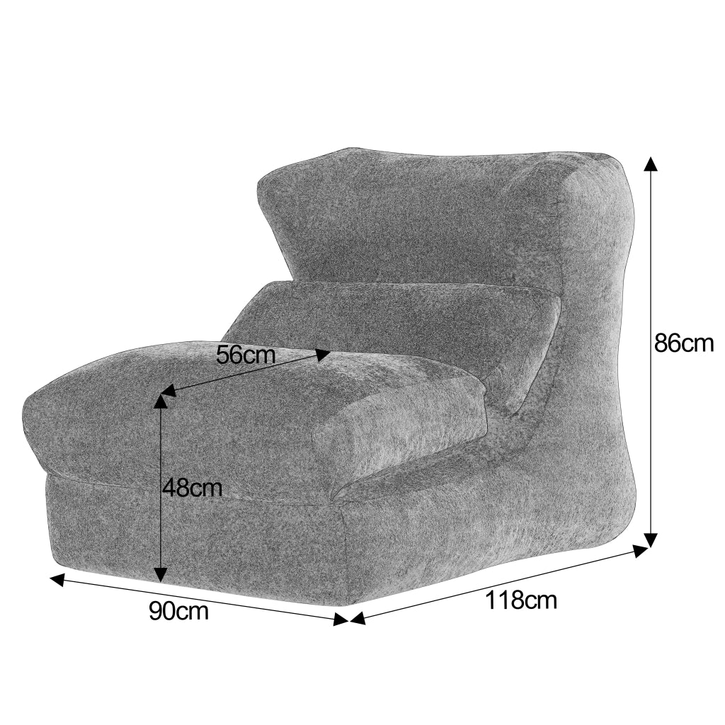 Poltrona convertibile singola con design unico funzione poltrona e chaise longue in schiuma bianco 31 × 31 × 107 cm