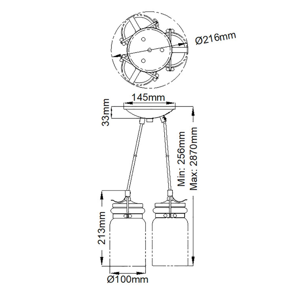 Lampada a sospensione Kichler Brinley bronzo 3xE27