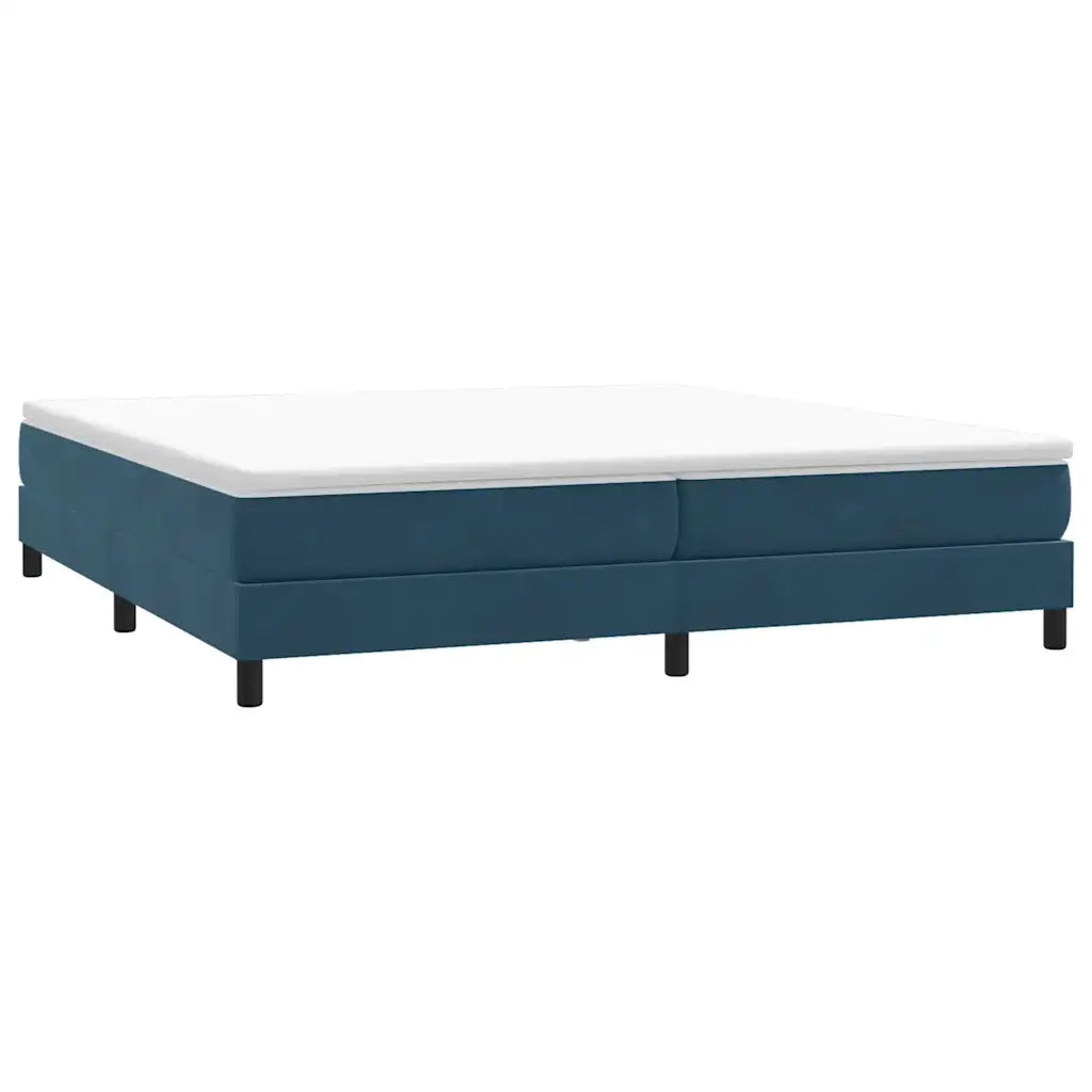 Letto a Molle senza Materasso-Struttura Letto Blu Scuro 200x220 cm in Velluto