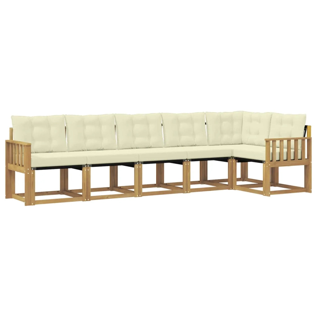 Set di divani da esterno con cuscino 6 pcs Bianco e Crema 3389520