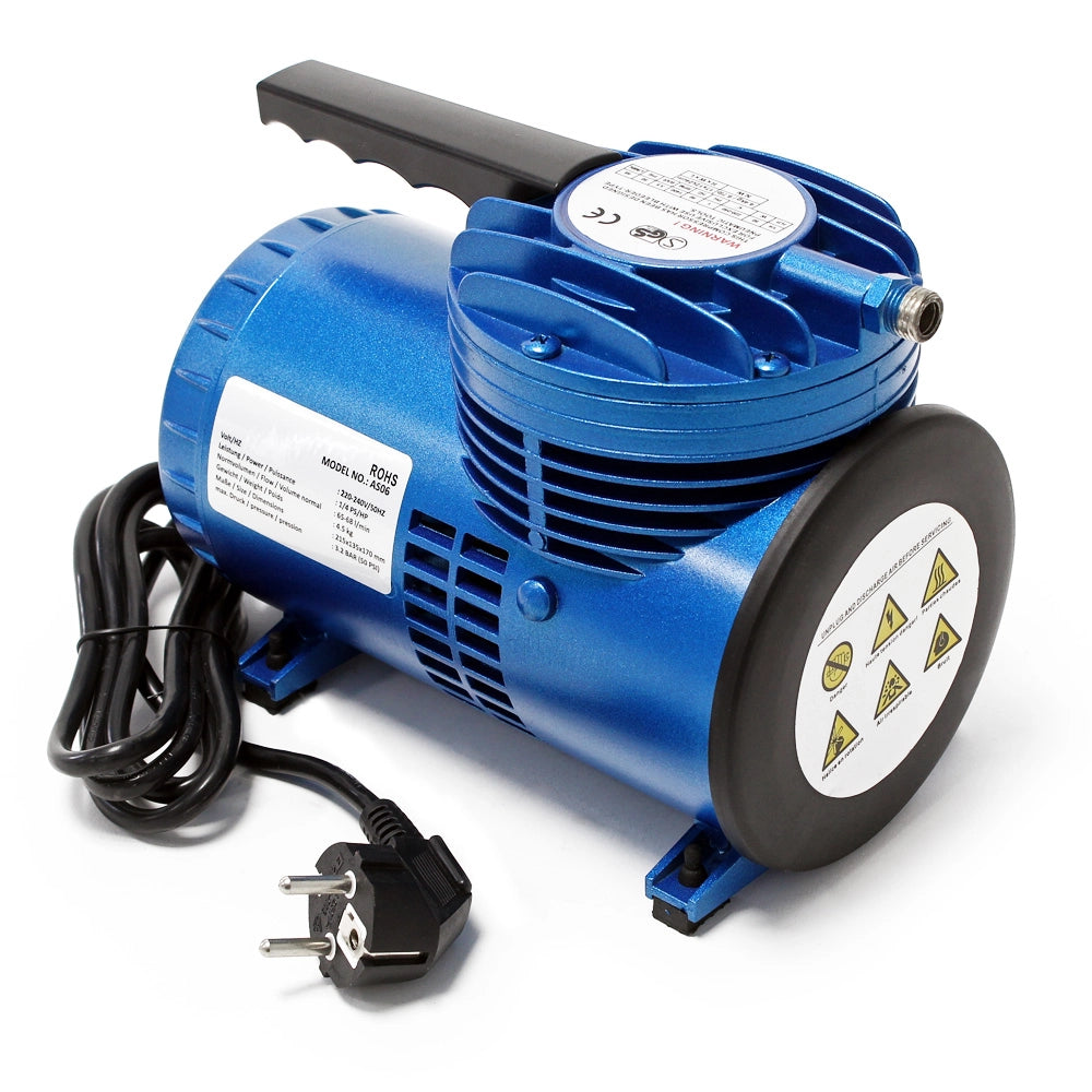 Compressore per aerografo AS06 con membrana, silenzioso e oil free 3,5 bar