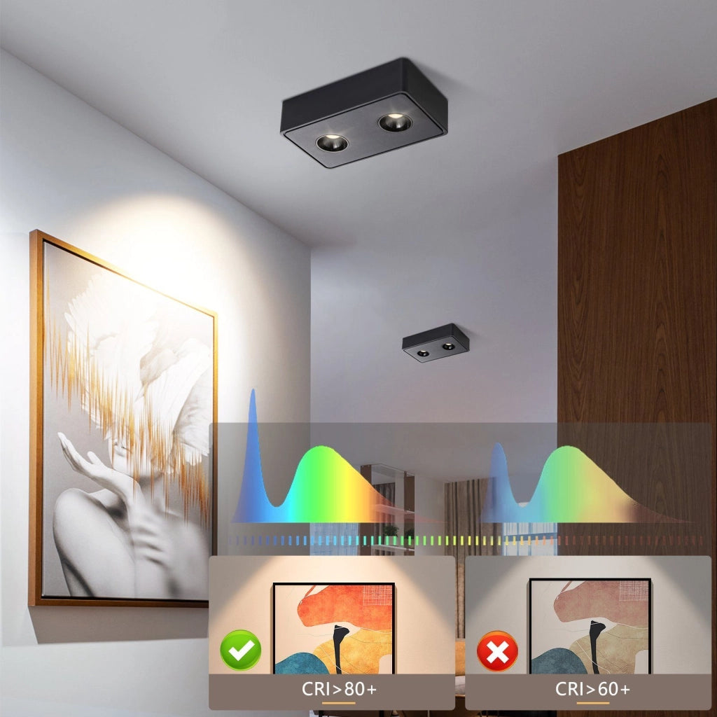 ZMH Faretto da soffitto LED da superficie 2 fiamme 14W