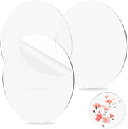 3 piastre di piatto di torta in acrillo trasparente, diametro 15 cm, piatto di torta, riutilizzabile, non adesivo, piatto di torta in acrillo con pellicola protettiva, 3 mm, piatto di torta circolare per la conservazione delle torte.