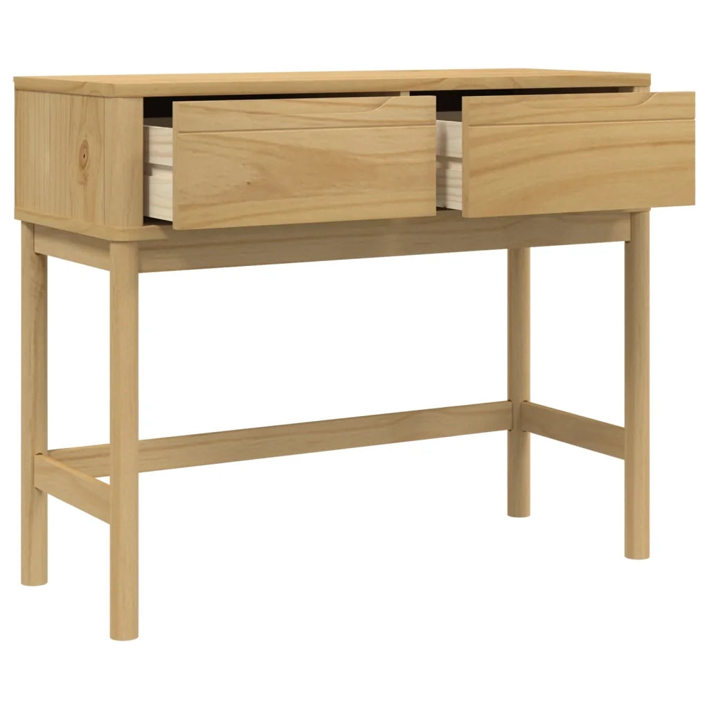 Tavolo Consolle | Tavolo d'Ingresso FLORO 89,5x36,5x73 cm Marrone Cera Legno Pino