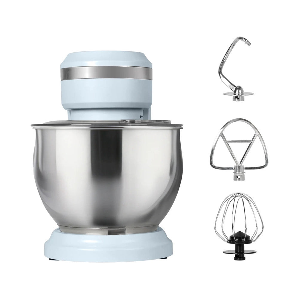 Trade Shop - Impastatrice Planetaria Da Cucina 1000w 5lt Con Coperchio Paraschizzi 3 Ganci 6 Velocità -