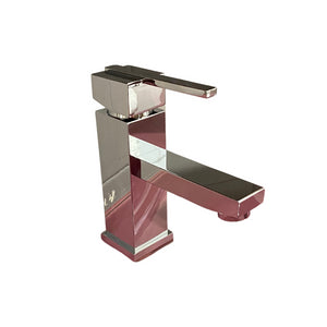Rubinetto Miscelatore Monocomando Lavabo in Ottone Quadra Cromato