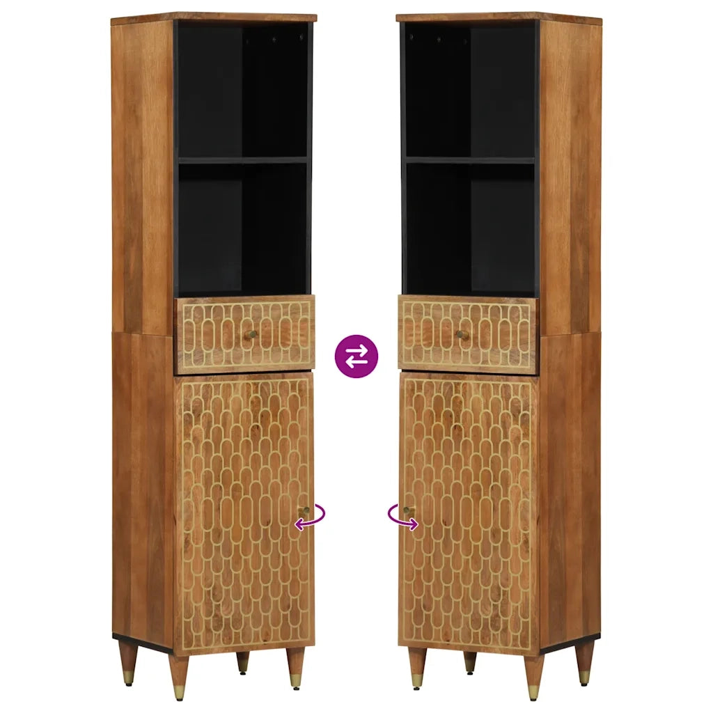 vidaXL Set Mobili da Bagno 3pz in Legno Massello di Mango