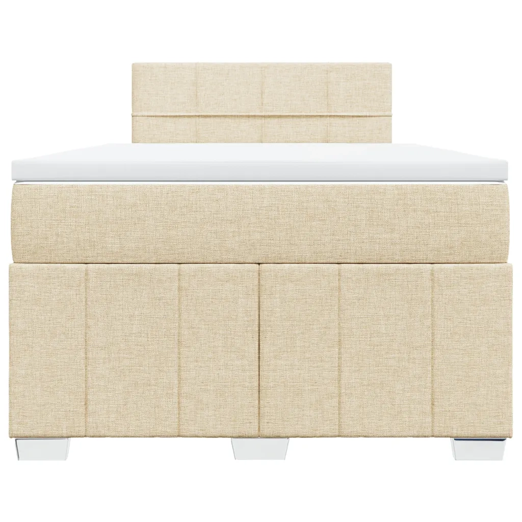 vidaXL Giroletto a Molle con Materasso Crema 120x200 cm in Tessuto