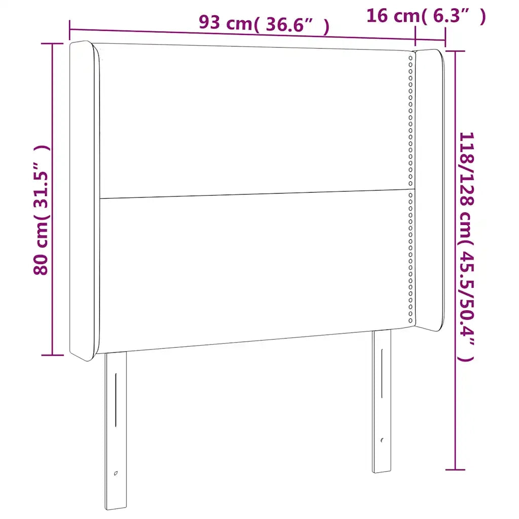 Testiera a LED Verde Scuro 93x16x118/128 cm in Velluto 3123947