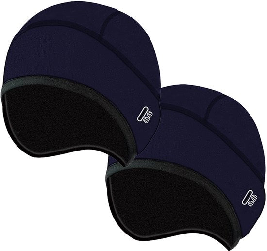 Set di 2 cappucci per la neve, impermeabili, cappucci da bicicletta, caldi per la neve per sotto il casco, adatti per uomini e donne, per bicicletta, sci, arrampicata e altre attività all'aperto, Blu Marina