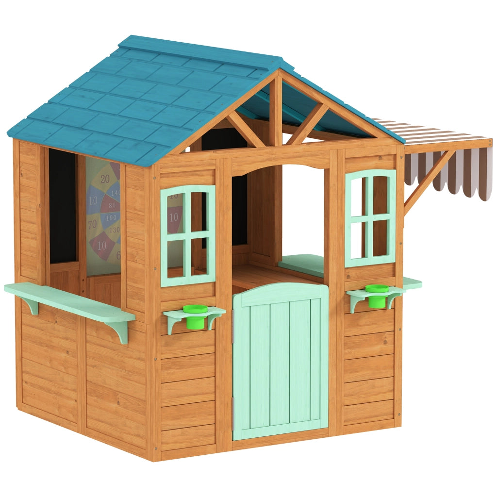 Casetta da Giardino per Bambini con Lavagna e Accessori ¨C Zephmum ¨C Grigio