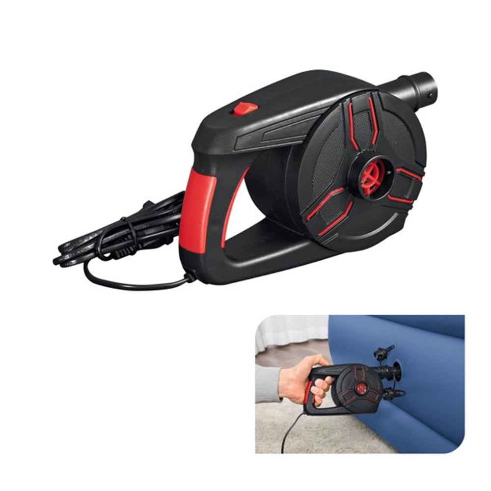 Trade Shop - Pompa Di Gonfiaggio Elettrica Powergrip 1.100 L/min Con Maniglia 3 Adattatori 62258 -