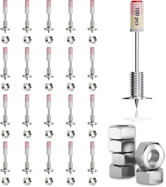 viti per martelli a viti, inclusi 100 viti M8, diametro 7,3 mm, viti a vite a dente di sega, adatte per cemento e ferro.