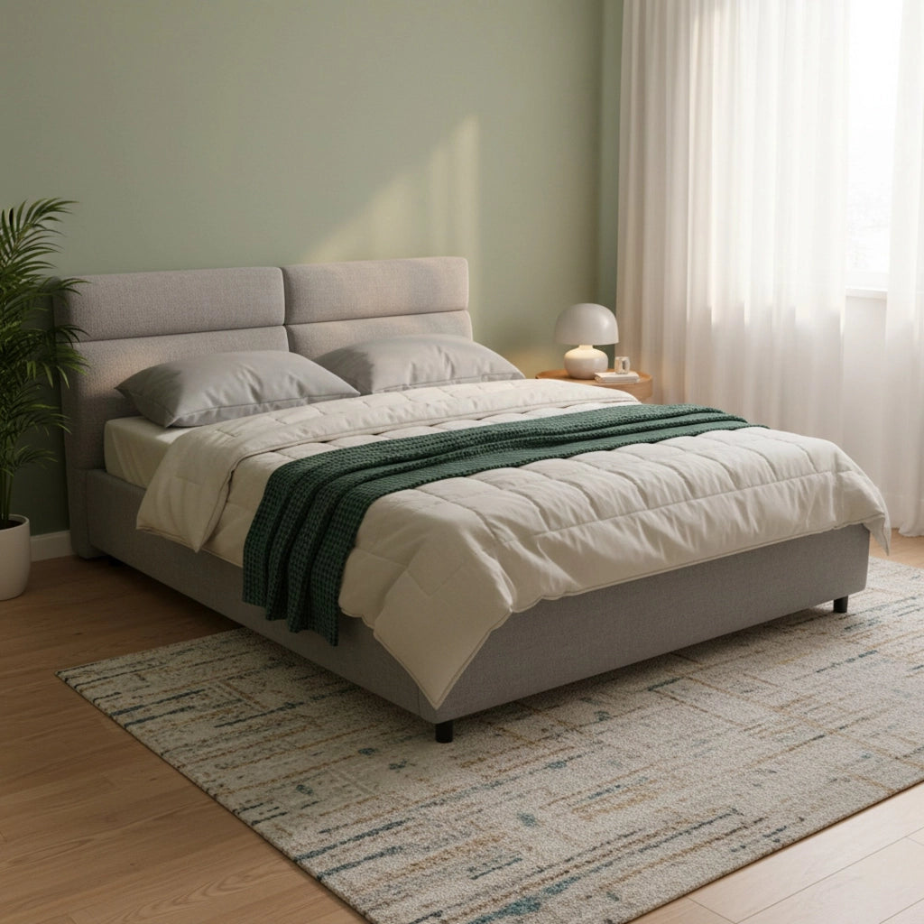 Letto Matrimoniale Ator, Letto Matrimoniale Sfoderabile Made in Italy, Grigio