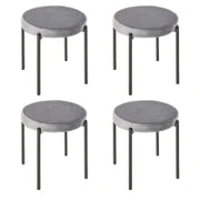 Set di 4 Sgabelli da Cucina Impilabili, Sedie da Pranzo con Seduta Imbottita, Rivestimento in Velluto, per Cucina Sala da Pranzo, Metallo, 41,5 x 41,5 x 46 cm, Grigio