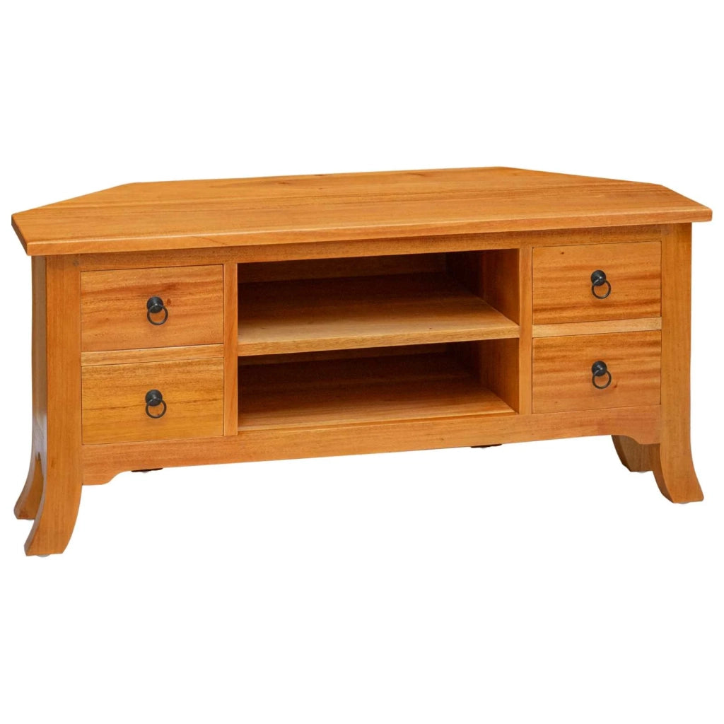 Mobile TV-Credenza per TV Naturale 100 x 40,5 x 46 cm Legno di Mogano Massello