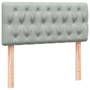 Letto singolo | Letto per adulti | Letto a Molle con Materasso e LED grigio chiaro 90x210 cm Velluto
