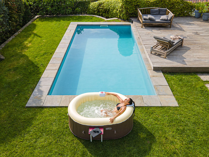 Vasca Idromassaggio da Esterno Gonfiabile Riscaldata 2 Posti 190x120x65 cm Ease.Zone Marrone