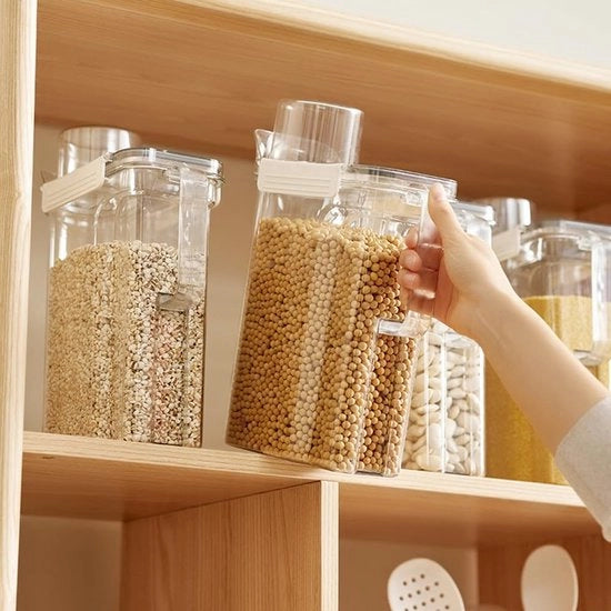 Sistema di conservazione per cibo per cani, 2500 ml, impermeabile al 100%, con doppia chiusura e anello di chiusura rinforzato e gancio, contenitore per polvere da lavaggio, BPA libero.