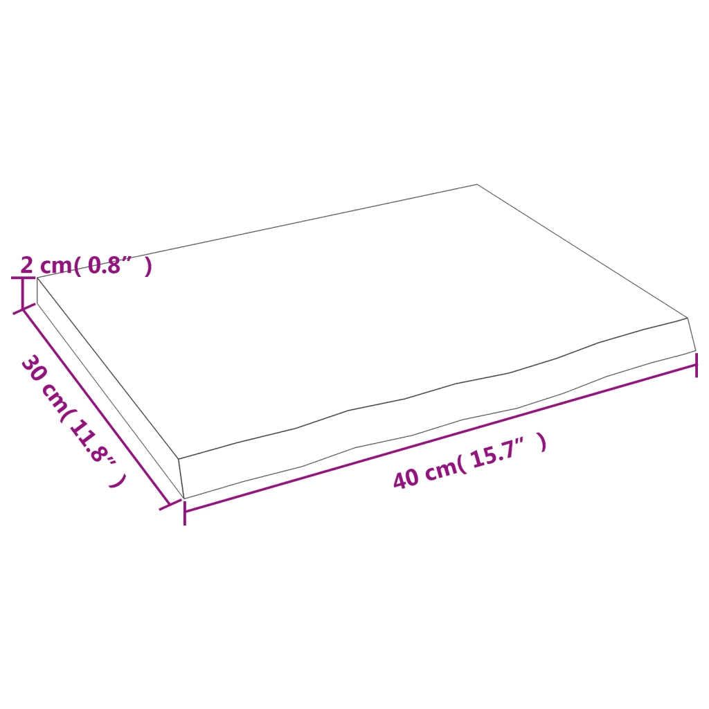 Ripiano a Parete 40x30x2 cm Legno Massello Rovere Non Trattato 363506