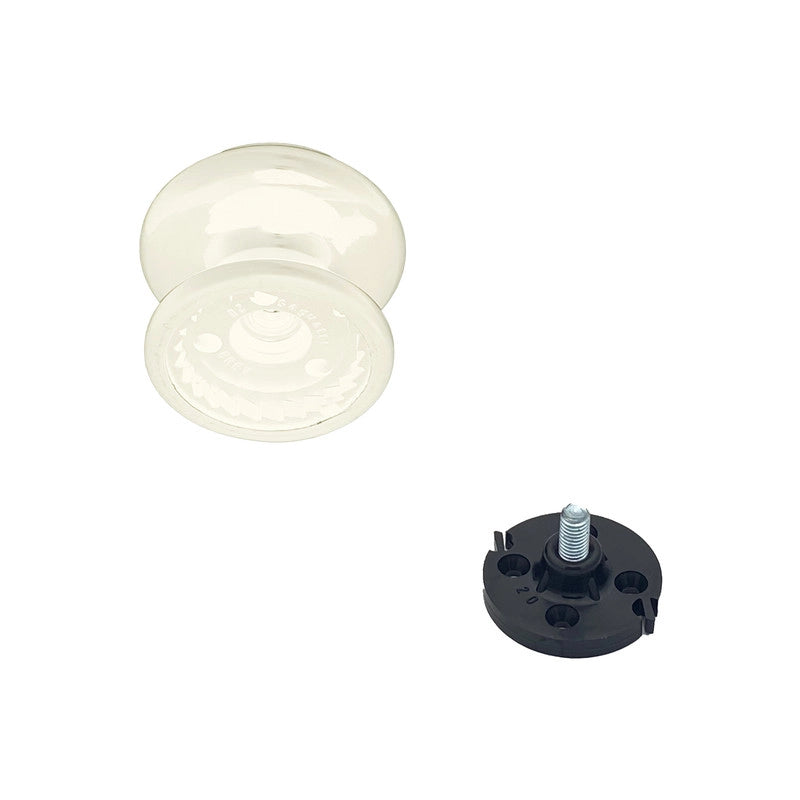 Pomolo fisso per porta SAGUATTI 878/80KB in alluminio bianco lucido
