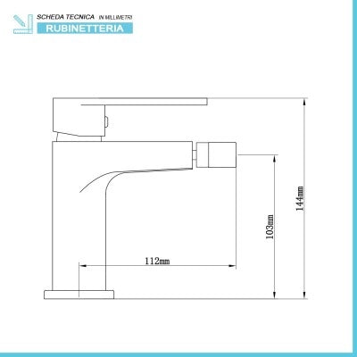 Miscelatori bagno in set lavabo bidet e vasca con duplex cromati Recta