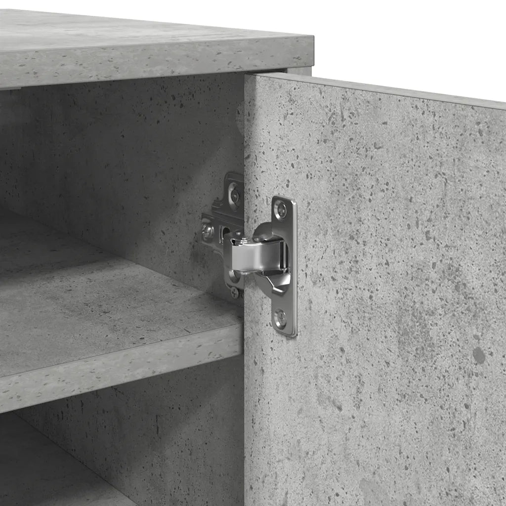 Scarpiera-Scaffale per scarpe Grigio Cemento 32x35x92 cm in Truciolato