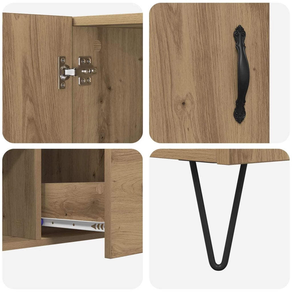 Credenza Rovere artigianale 100 x 36 x 60 cm Legno multistrato