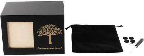 Urnetta in Legno per Cane - Urna per Ceneri - Scatola di Ricordo - Urna per Animali di Compagnia - Dimensioni 18L x 13P x 13A cm
