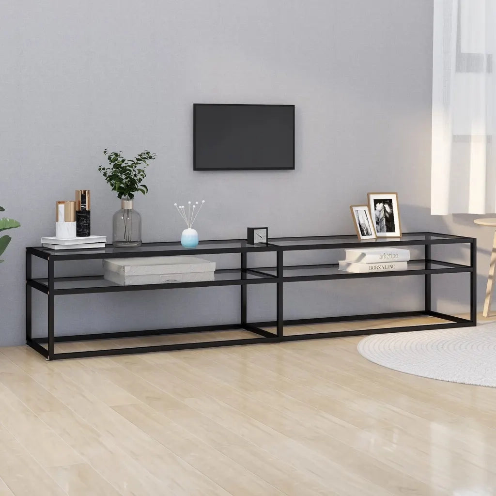 Mobile TV | Armadietto TV | Mobile Porta TV Trasparente 200x40x40,5 cm in Vetro Temperato