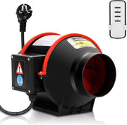 Ventilatore di aspirazione con controllo a distanza per tubi di 100 mm