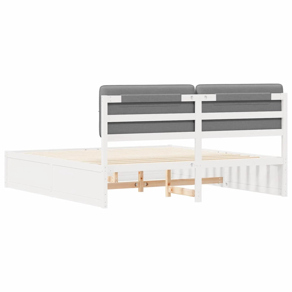 Letto con Testiera Rivestita Grigio chiaro 180 x 200 cm 3398183