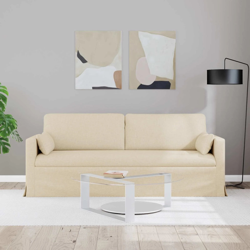 Divano Crema 198 x 78 x 80 cm Tessuto