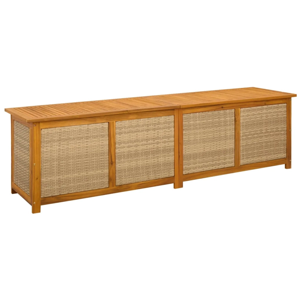 Scatola di Stoccaggio per Giardino 185 L 200 x 50 x 56 cm Beige 42002722