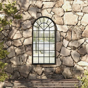 Specchio da Giardino Nero 90x45 cm in Ferro per Uso Esternocod mxl 71379