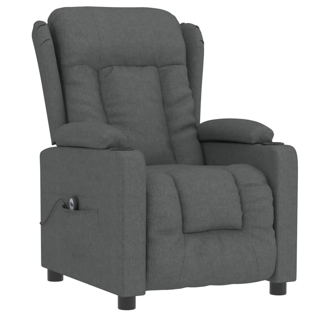 Poltrona Elettrica Reclinabile Grigio Scuro in Tessuto 3098778