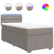 Letto singolo | Letto per adulti | Giroletto a Molle con Materasso Tortora 90x200 cm inTessuto
