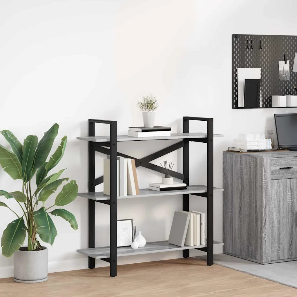 Libreria Grigio Sonoma 100 x 33,5 x 102 cm Legno multistrato 883949