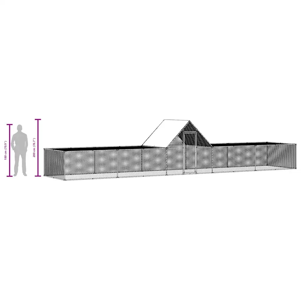 Pollaio 10x2x2 m in Acciaio Zincato 144563