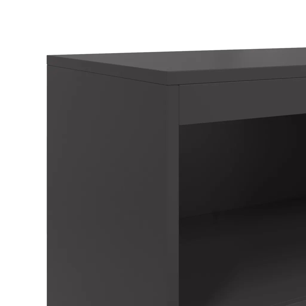 Credenza | Madia | Buffet da pranzo | Armadio da pranzo Nera 68,5x38,5x123,5 cm in Acciaio