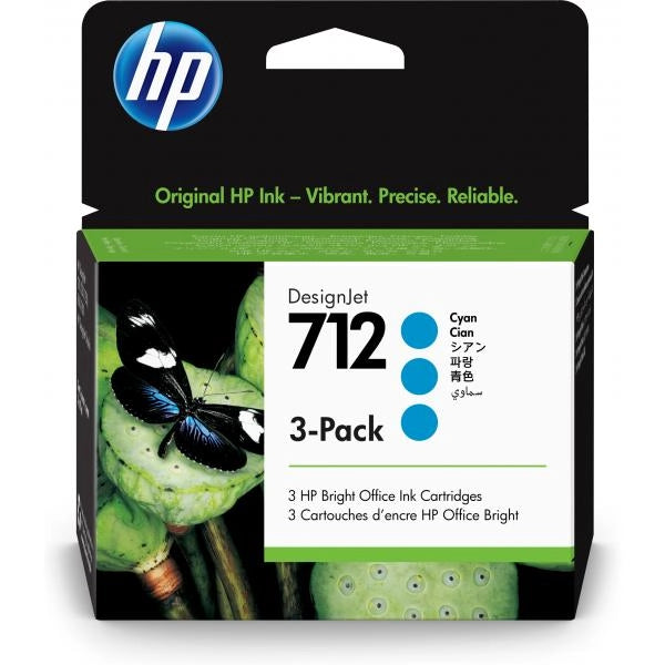 712 Cartuccia Ink Origianle Ciano per DesignJet T210 / T230 / T250 / T630 / T650 3 Pezzi da 29 ml